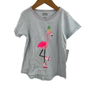 Harper Canyon Blue Flamingo Tee 5‎ New
